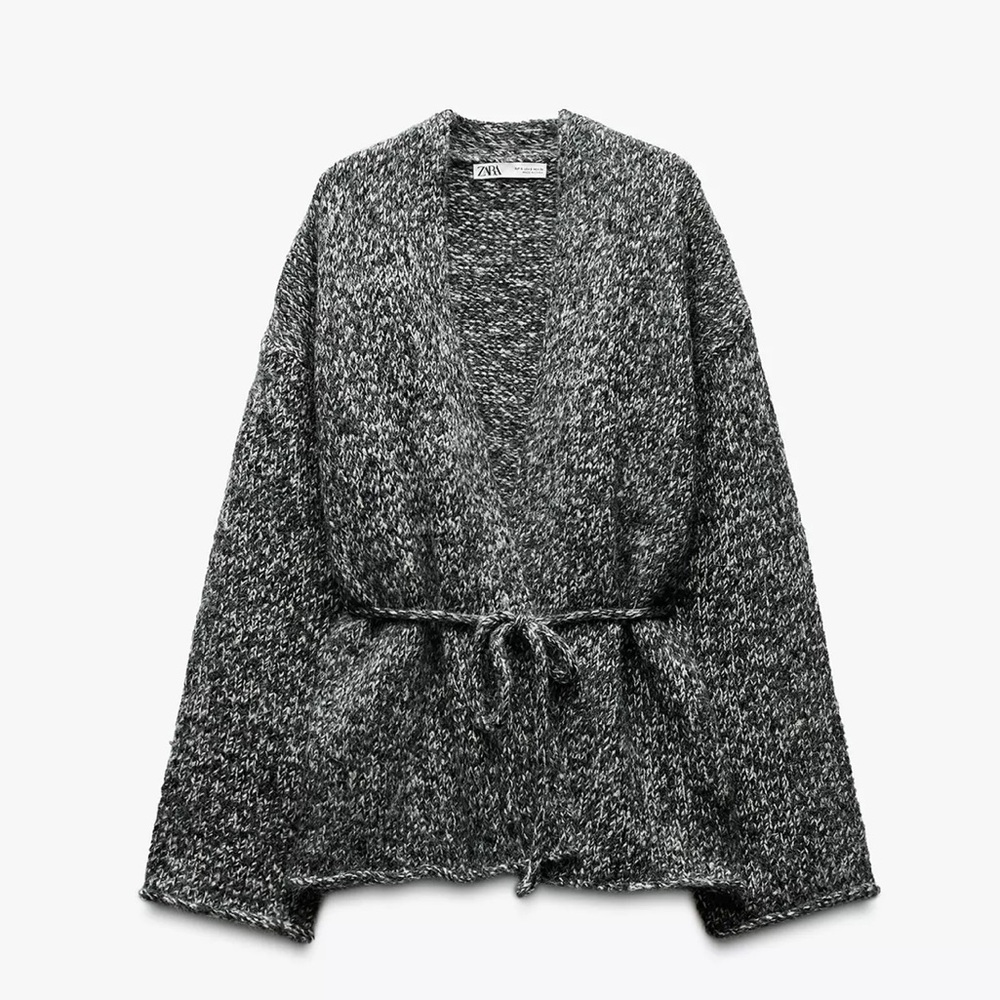 Zara grey tie sweater
